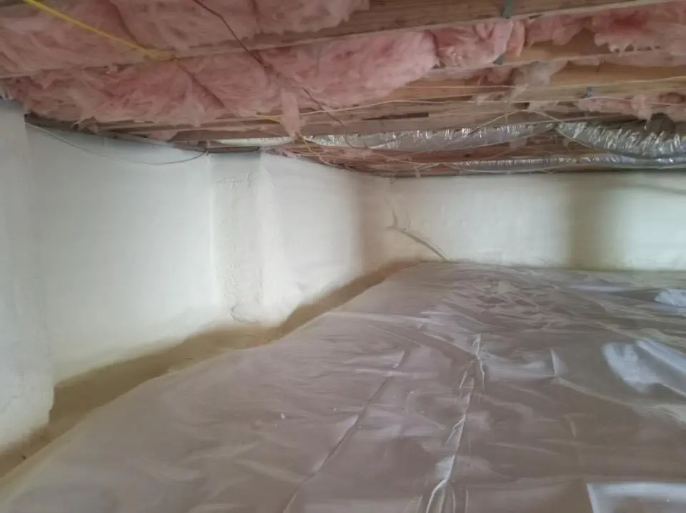 Crawl space encapsulation with closed-cell spray foam for Metal Roof Coating in South Cleveland